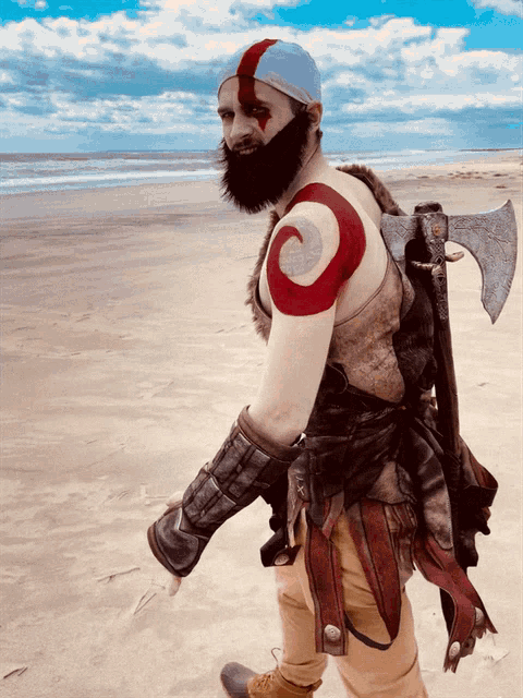 Kratos God Of War Happy Walking GIF