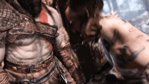 Kratos God Of War Try Harder Punch GIF