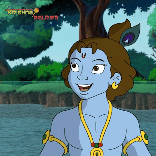 Krishna Balram With Peacock Feather GIF