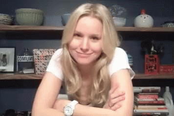 Kristen Bell Laughing Covering Her Mouth GIF