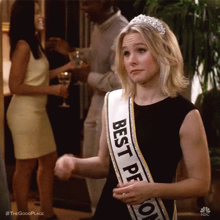 Kristen Bell Wearing Best Person Sash GIF