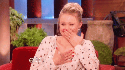Kristen Bell Emotional Covering Her Mouth GIF