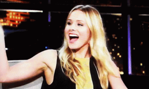Kristen Bell Fancy Waving Hands GIF