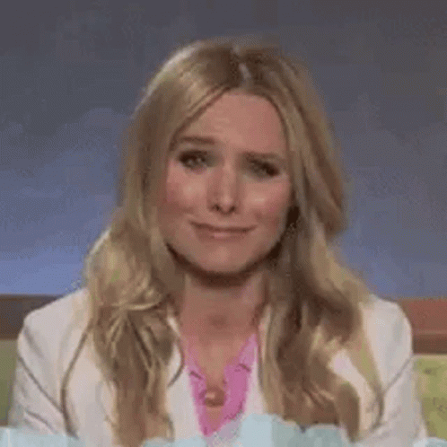 Kristen Bell Laughing Then Crying GIF