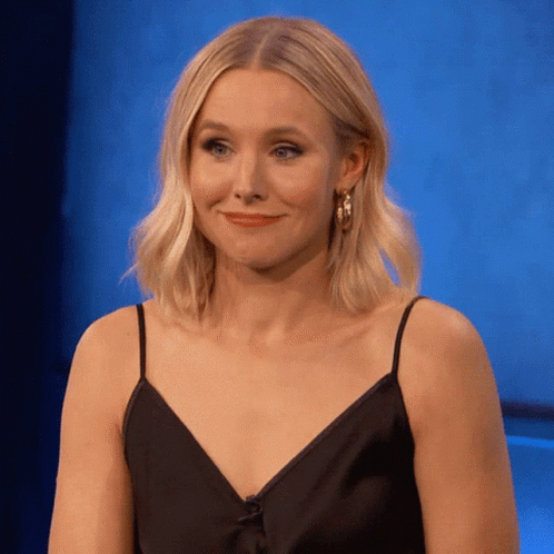 Kristen Bell Wearing Cute Black Dress GIF