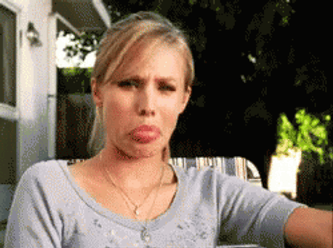 Kristen Bell Blowing Raspberries GIF