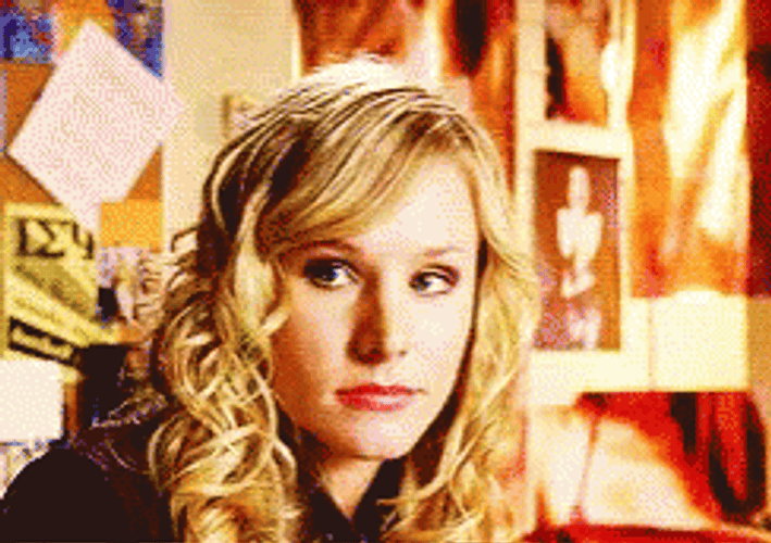 Kristen Bell Grumpy Look GIF