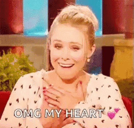 Kristen Bell OMG My Heart GIF