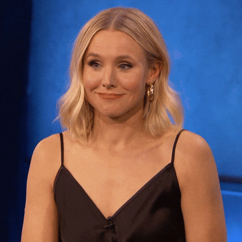 Kristen Bell Shrugs GIF