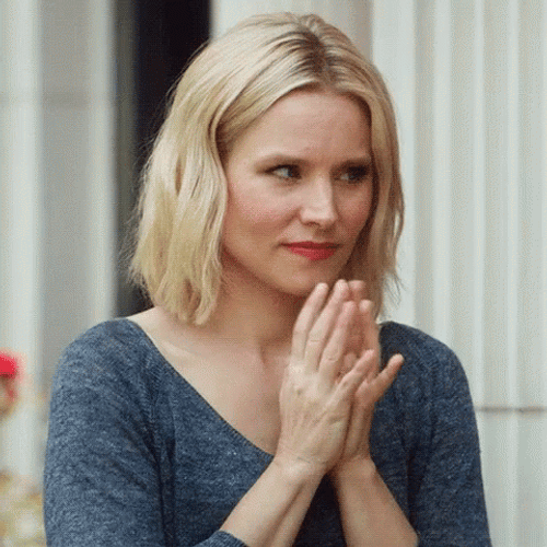 Kristen Bell Thinking Something GIF