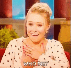 Kristen Bell Who Me GIF