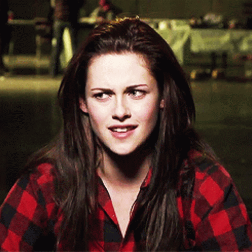 Kristen Stewart Wearing Stripe Denim GIF
