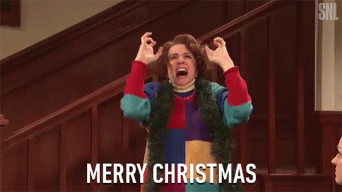 Kristen Wiig Merry Christmas Sweater Weather Snl GIF
