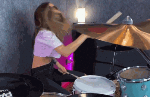 Kristina Rybalchenko Playing Drum GIF