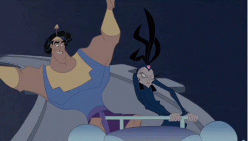 Kronk And Yzma Riding Roller Coaster GIF