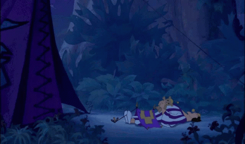 Kronk Sleeping Outside GIF