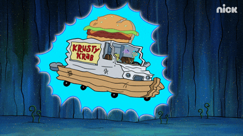 Krusty Krab Truck Floating GIF