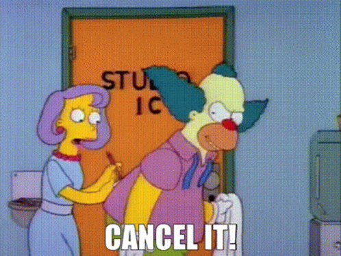 Krusty Telling To Cancel Something GIF