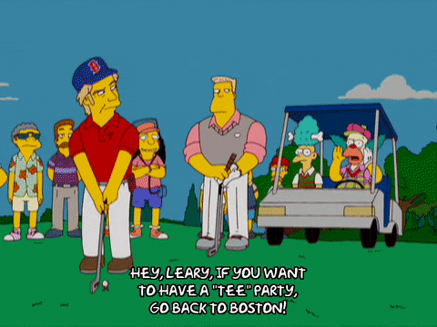 Krusty The Clown Cheering From Golf Cart GIF