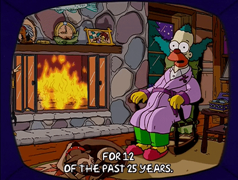 Krusty The Clown Near Fireplace GIF