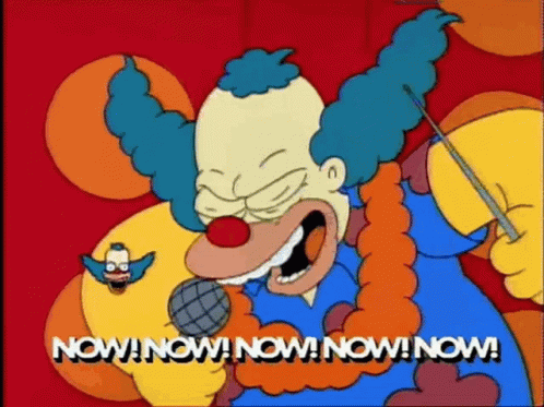 Krusty The Clown Singing Now GIF