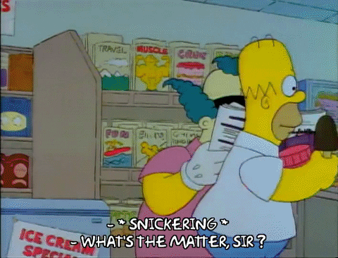 Krusty The Clown Snickering GIF