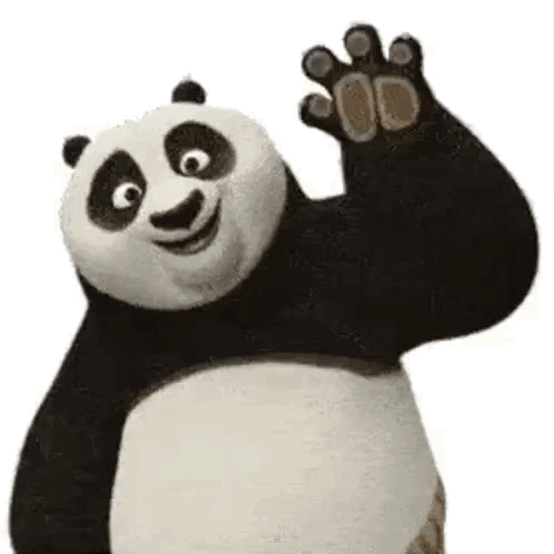 Kung Fu Panda Bear Waving GIF