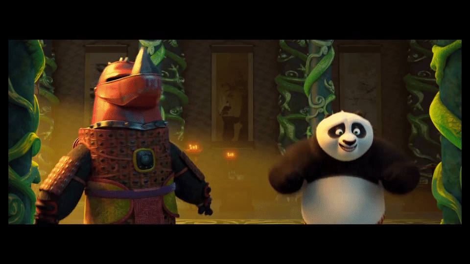 Kung Fu Panda Po With Mascot GIF