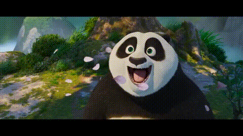 Kung Fu Panda Smiling With Petals Falling From Eyes