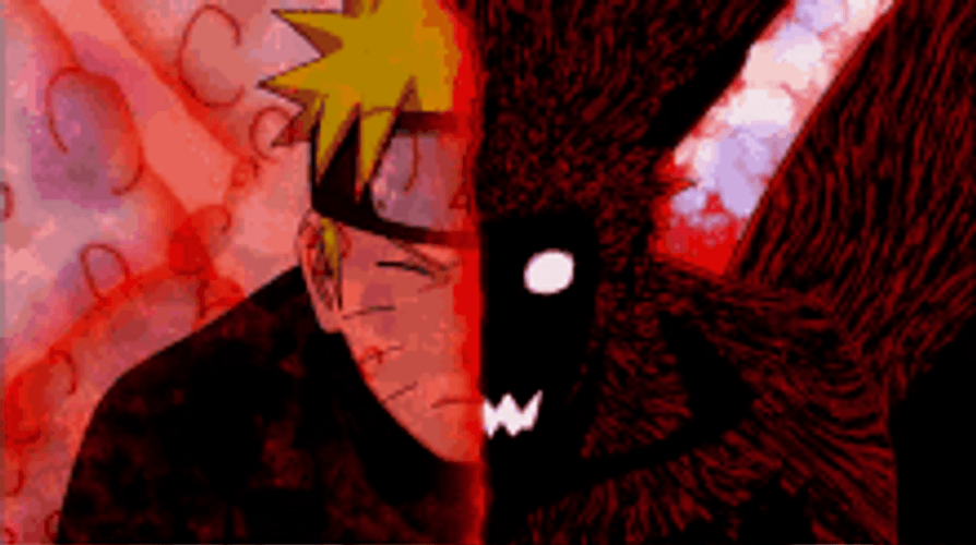 Kurama And Naruto Side Profiles GIF