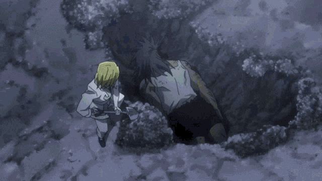Kurapika Burying Uvogin GIF