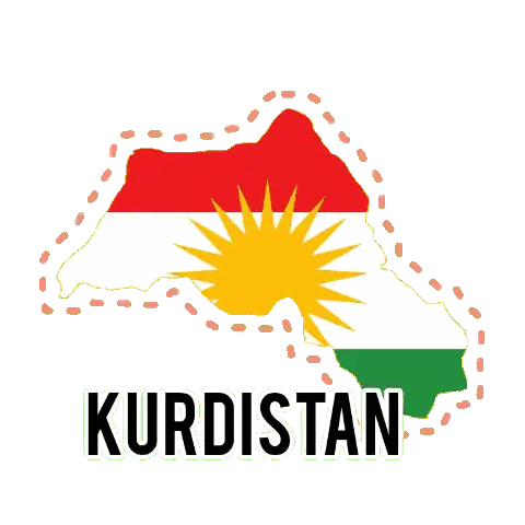 Kurdish Flag with Kurdistan Text