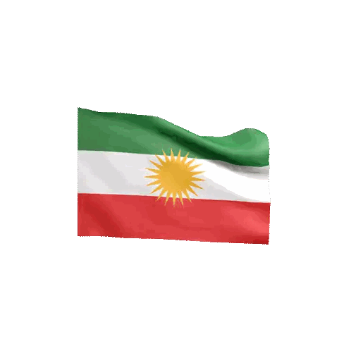 Kurdish Flag with Yellow Sun