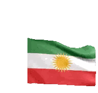 Kurdish Flag with Yellow Sun