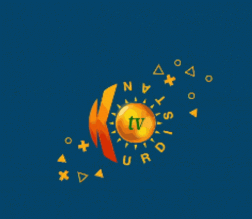 KurdistanTV Logo with Sun and Letters