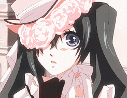 Kuroshitsuji Ciel Phantomhive Wearing Flowery Hat GIF
