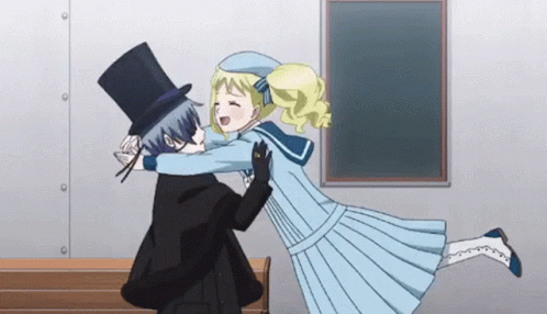 Kuroshitsuji Clingy Elizabeth Midford To Ciel Phantomhive GIF