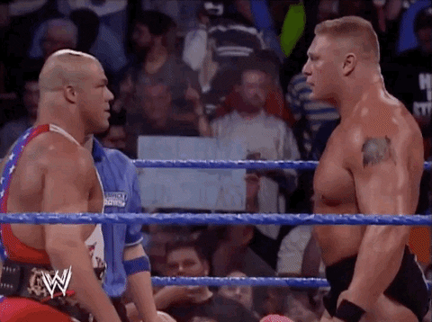 Kurt Angle Brock Lesnar Showdown Meme GIF
