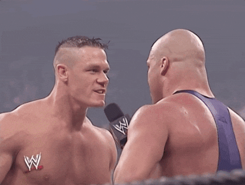 Kurt Angle John Cena Intense Fight Meme GIF