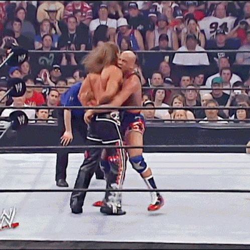 Kurt Angle Suplex Shawn Michael GIF