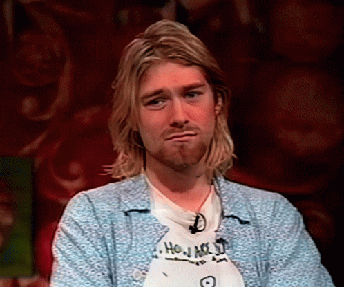 Kurt Cobain Frowning Smiling GIF