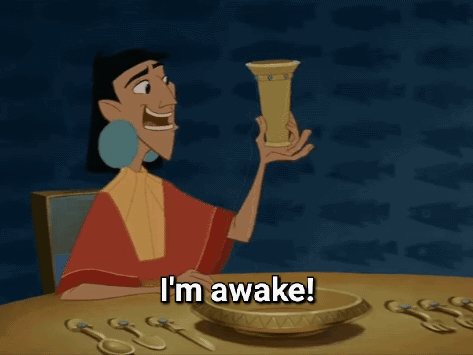 Kuzco Im Awake On The Table GIF