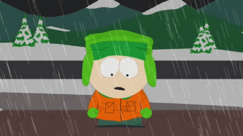 Kyle Broflovski In The Rain GIF