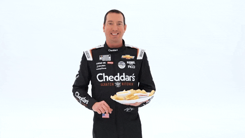 Kyle Busch Holding Plate Of Chips GIF