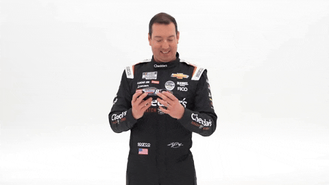 Kyle Busch Holding Toy Race Car GIF