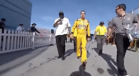 Kyle Busch Walking With Staff GIF