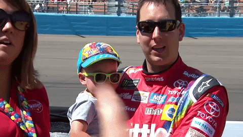 Kyle Busch With Wife And Child GIF
