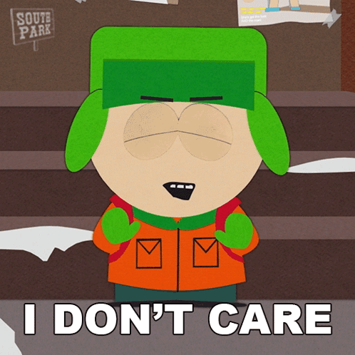 Kyle From South Park Says I Don 'T Care GIF