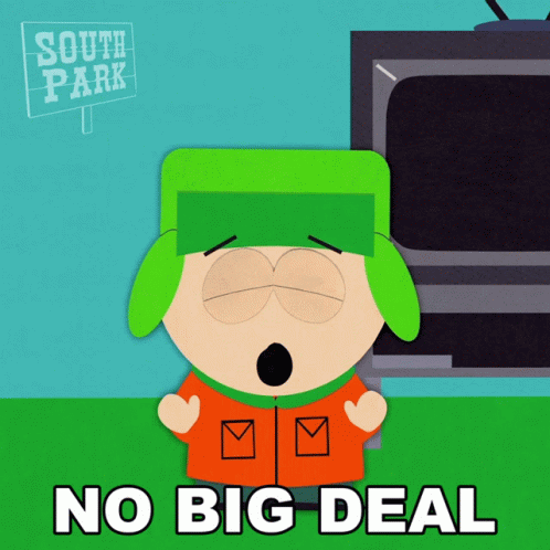 Kyle From South Park Says No Big Deal In Front Of A Tv GIF