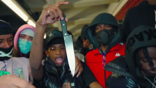 Kyle Richh Holding Knife GIF